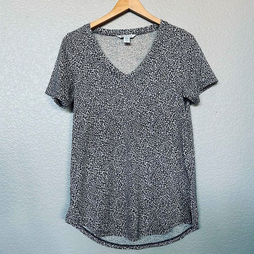 Athleta Cheetah Leopard Knit Animal Print Top S